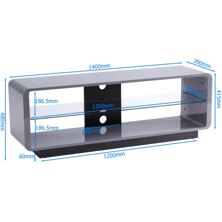 Alphason ADLU1400-GRY Luna TV Stand for up to 72" TVs - Grey