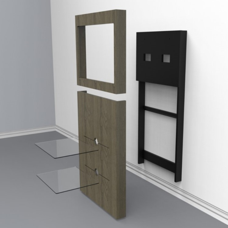 Wall Mounted Wood Effect TV Stand - TV's up to 80"