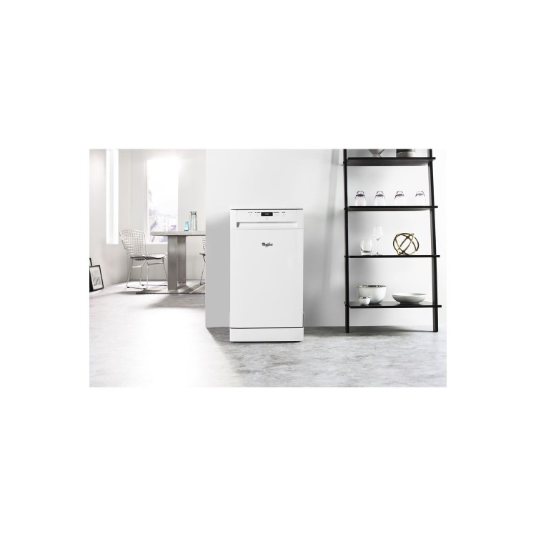 Whirlpool Supreme Clean ADP301WH 10 Place Slimline Freestanding Dishwasher - White