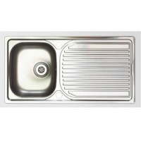 Astracast AE10XLHOMESK Aegean Single Bowl Reversible Drainer Linen Stainless Steel Sink