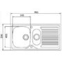Astracast AE15XXHOMESK Aegean 1.5 Bowl Reversible Drainer Satin Polish Stainless Steel Sink Only