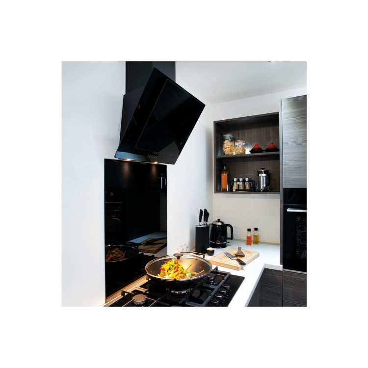 GRADE A2 - Amica AEP60BL 60cm Angled Cooker Hood - Black