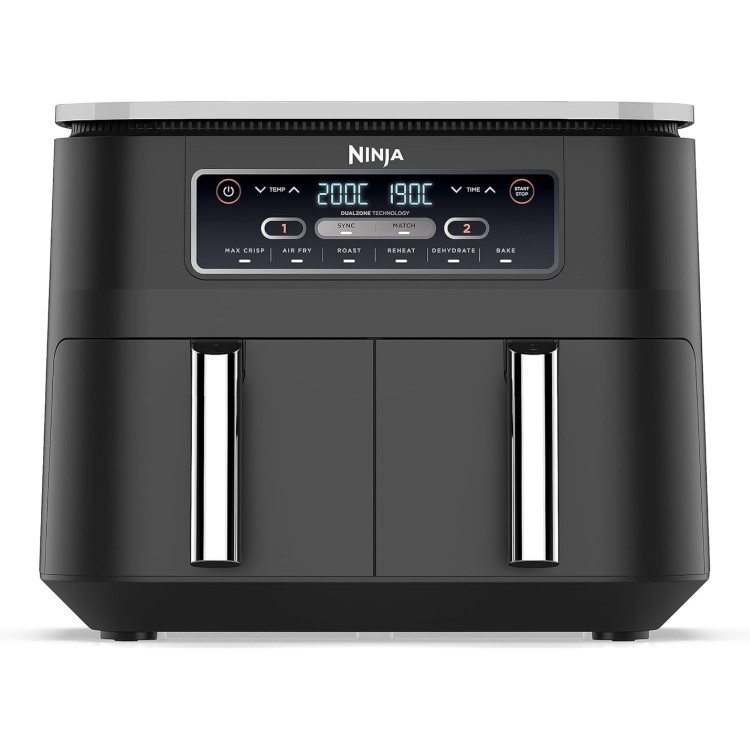 Ninja AF300UK Foodi Dual Zone 6-in-1 7.6L Air Fryer  Twin Baskets  Healthy Crispy Cooking