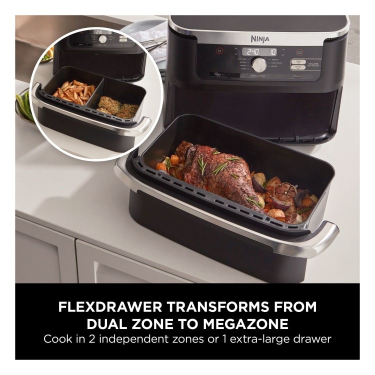 Ninja AF500UK Foodi FlexDrawer 10.4L Dual Air Fryer