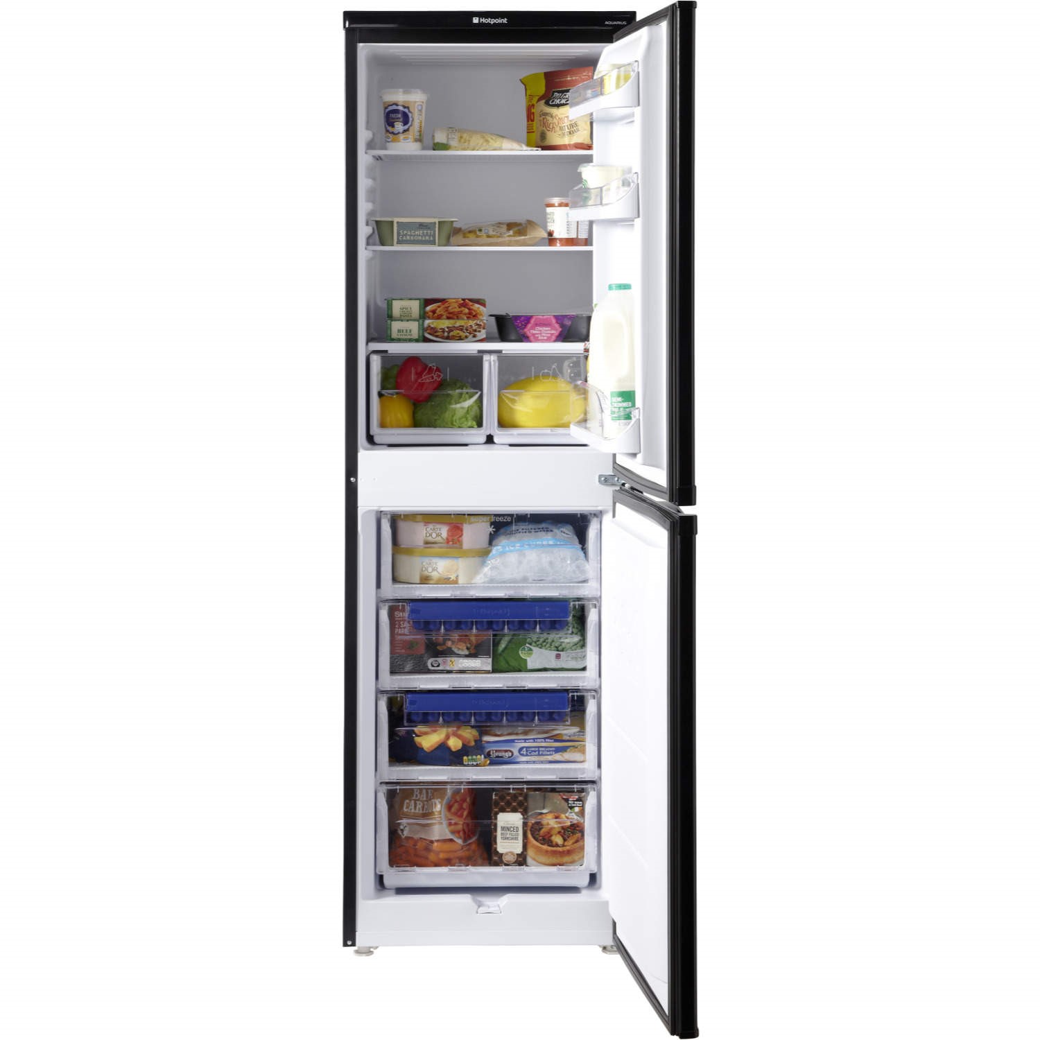 Ffaa52p Hotpoint AFAA52KAI Frost Guard Freestanding Fridge Freezer Shiny Black ...