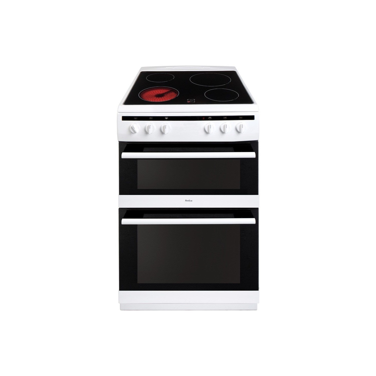 Amica 60cm Double Oven Electric Cooker with Ceramic Hob - White
