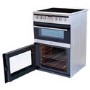 Refurbished Amica AFC6550SS 60cm Double Oven Electric Cooker with Ceramic Hob - Stainless Steel