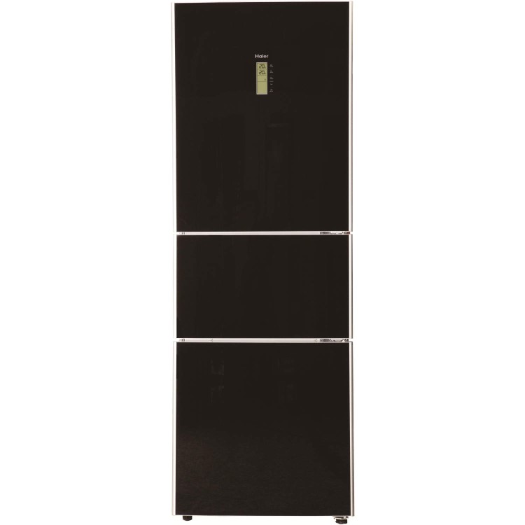Haier AFD626TGB 181x63cm Frost Free Freestanding Fridge Freezer With MyZone - Black Glass Doors