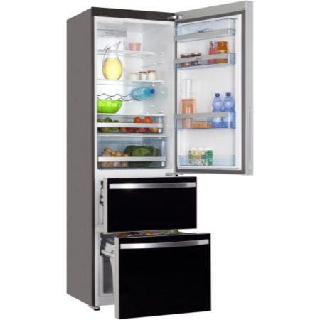Haier AFD631GB 188x60cm Frost Free Freestanding Fridge Freezer With Humidity-controlled Drawer - Bla