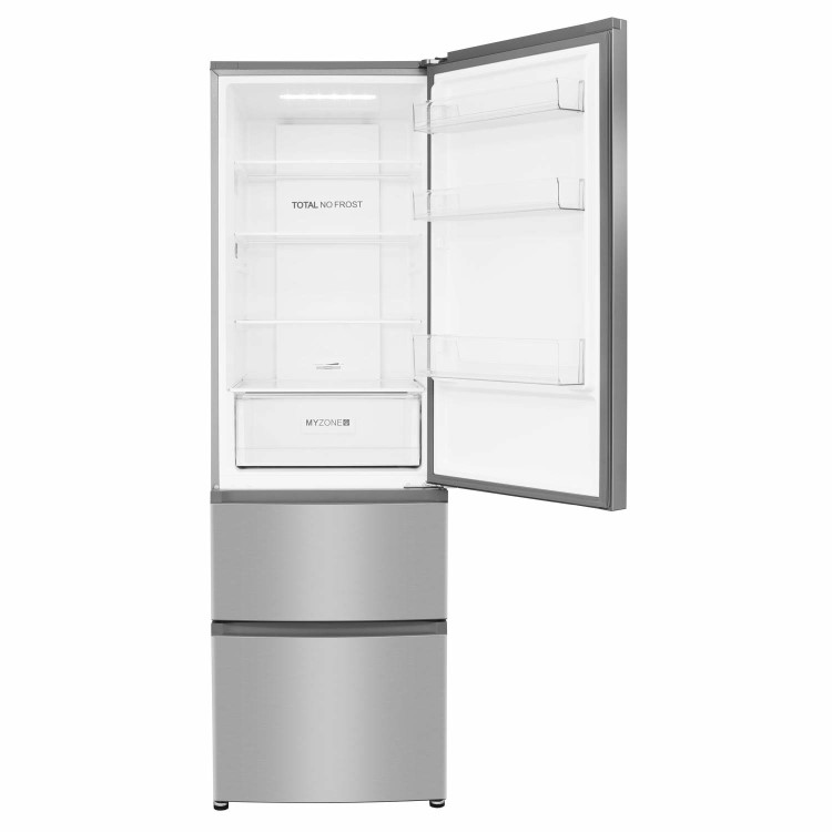 Haier AFE635CHJ 190x60cm 325L Triple Door Total No Frost Freestanding Fridge Freezer - Silver