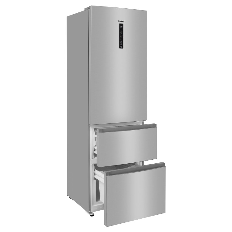 Haier AFE635CHJ 190x60cm 325L Triple Door Total No Frost Freestanding Fridge Freezer - Silver