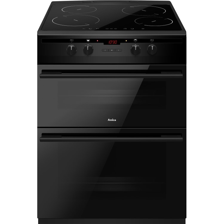 Amica 60cm Double Oven Electric Induction Cooker - Black
