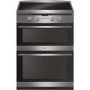 GRADE A2 - Amica AFN6550SS 60cm Electric Double Oven Cooker With Induction Hob And Programmable Timer - Stainless Steel