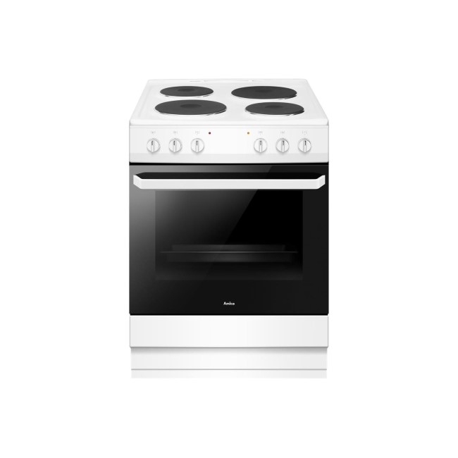 Amica 60cm Electric Cooker with 4 Zone Sealed Plate Hob - White