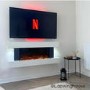 GRADE A2 - White Wall Mounted Electric Fireplace Suite with LED Lights - Amberglo