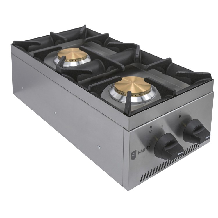 Parry AG2HP Commercial 2 Burner Gas Hob Boiling Top. LPG Gas. 8.7kW. Made In Britain