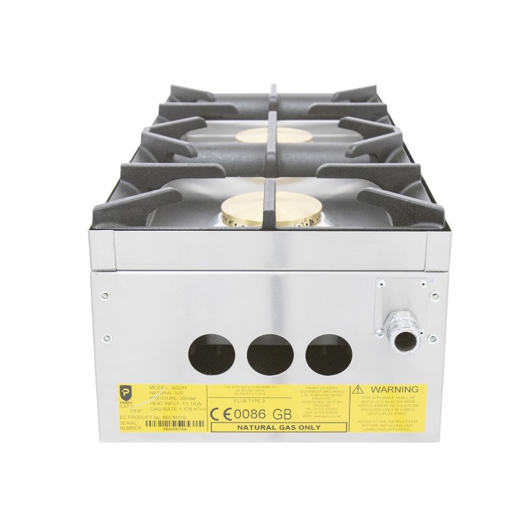 Parry AG2HP Commercial 2 Burner Gas Hob Boiling Top. LPG Gas. 8.7kW. Made In Britain