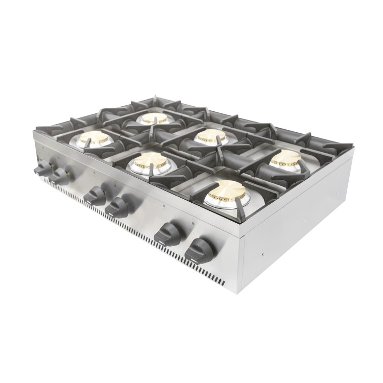 Parry AG6H Commercial 6 Burner Gas Hob Boiling Top. Natural Gas. 33.3kW. 113620 btu/hr. Made In Britain