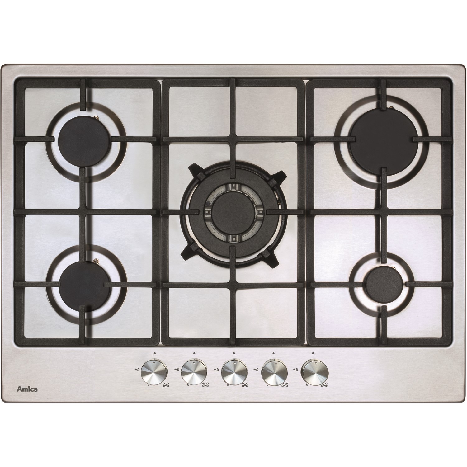 Amica AGH7100SS 68cm 5 Burner Gas Hob - Stainless Steel