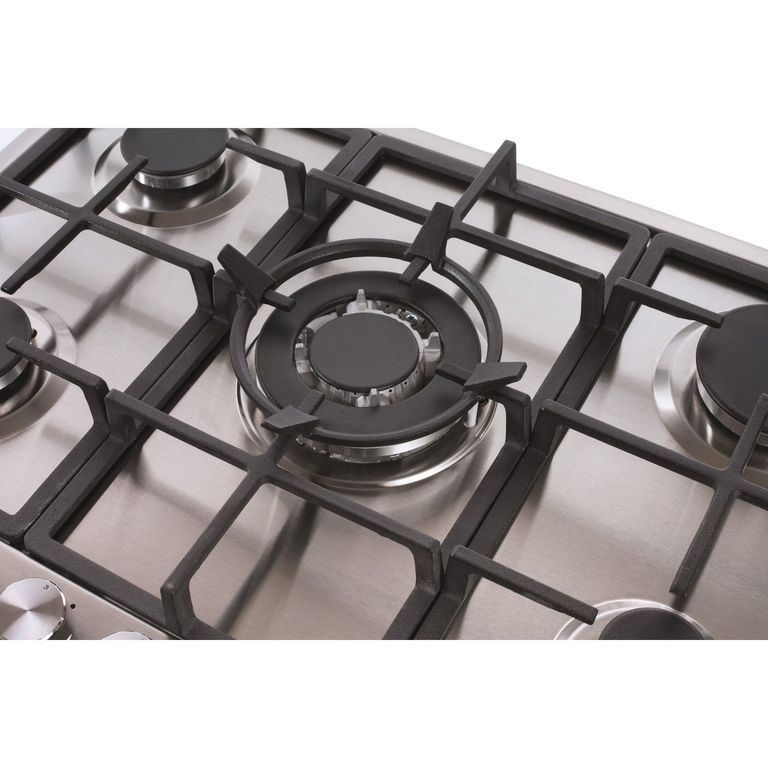 Amica 68cm 5 Burner Gas Hob Stainless Steel AGH7100SS Appliances Direct