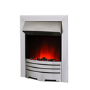 AmberGlo Electric Fireplace Insert in Brushed Steel with Coal/Pebble Fuel Bed