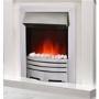 AmberGlo Electric Fireplace Insert in Brushed Steel with Coal/Pebble Fuel Bed