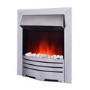 AmberGlo Electric Fireplace Insert in Brushed Steel with Coal/Pebble Fuel Bed