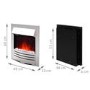 AmberGlo Electric Fireplace Insert in Brushed Steel with Coal/Pebble Fuel Bed
