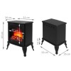 AmberGlo Large Black Electric Log Burning Stove Fire with 2 Heat Settings