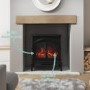AmberGlo Large Electric Stove Fire in Black with Double Doors & Log Fuel Bed