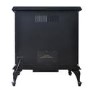 AmberGlo Large Electric Stove Fire in Black with Double Doors & Log Fuel Bed