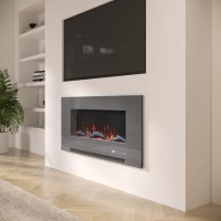 Grey 42inch Inset Electric Media Wall Fireplace - AmberGlo Grey 42inch Inset Electric Media Wall Fireplace - AmberGlo