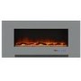 Grey Inset Media Wall Electric Fireplace with Log and Crystal Fuel Bed 42 inch - Amberglo