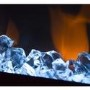 Grey Inset Media Wall Electric Fireplace with Log and Crystal Fuel Bed 42 inch - Amberglo