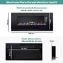 Black Inset Media Wall Electric Fireplace with Log and Crystal Fuel Bed 42 inch - Amberglo