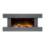 GRADE A1 - AmberGlo Grey Wall Mounted Electric Fireplace Suite with Log & Pebble Fuel Bed