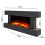 GRADE A1 - AmberGlo Grey Wall Mounted Electric Fireplace Suite with Log & Pebble Fuel Bed