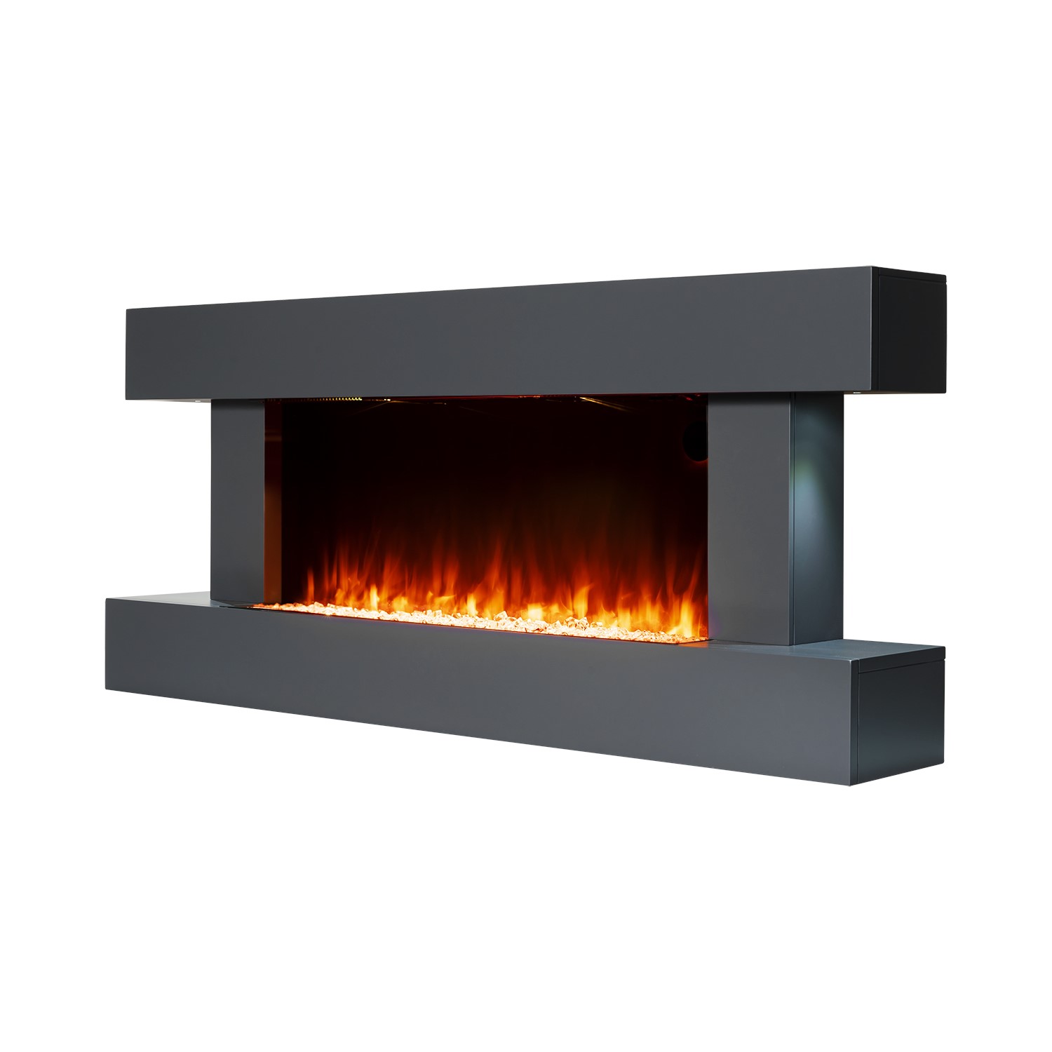 Amberglo Grey Wall Mounted Electric Fireplace Suite With Log