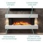 GRADE A2 - White Wall Mounted Electric Fireplace Suite with LED Lights - Amberglo