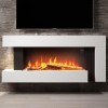 White Wall Mounted Electric Fireplace Suite with LED Lights - Amberglo