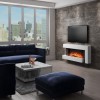 White Wall Mounted Electric Fireplace Suite with LED Lights - Amberglo