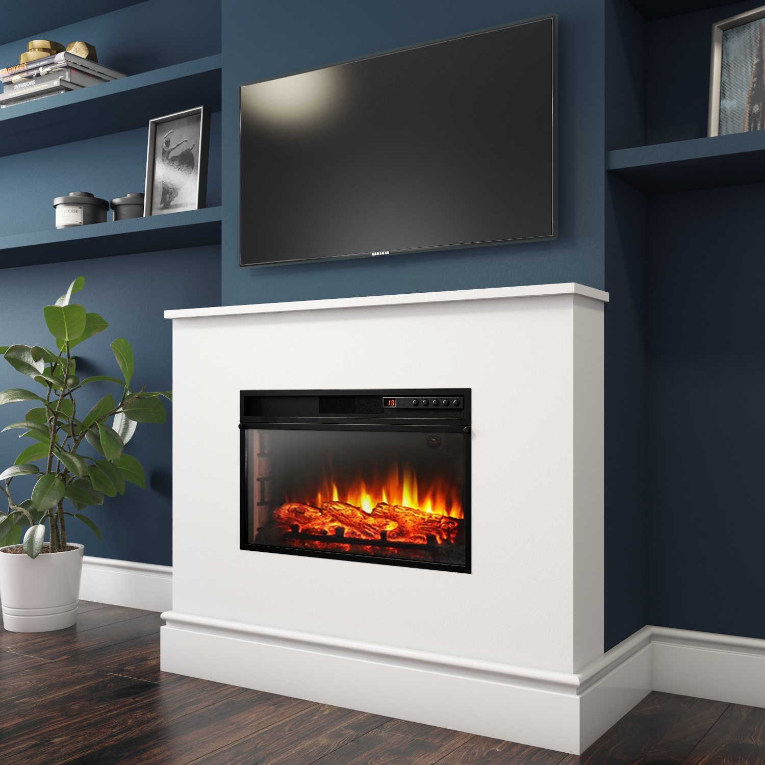 Inset Electric Fire In Black Amberglo Agl012 Appliances Direct