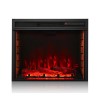 AmberGlo Electric Fireplace Suite with Inset Fire &amp; White Surround - Lassen Range