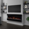 AGL017 Black 60inch Wall Mounted Electric Fireplace - AmberGlo