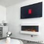 White 39inch Wall Mounted Electric Fireplace - AmberGlo
