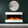 White 39inch Wall Mounted Electric Fireplace - AmberGlo