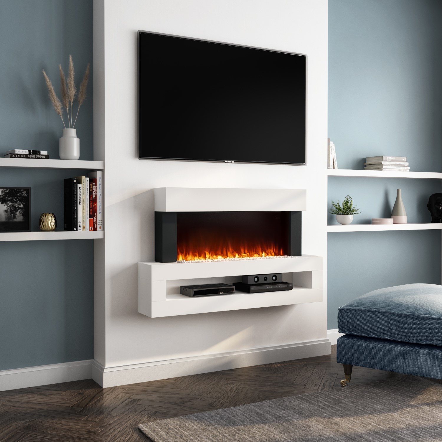 White Wall Mounted Electric Fireplace, Electric Fireplace Under 200 00