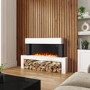 GRADE A2 - White Freestanding Electric Fireplace Suite with LED Lights - Amberglo