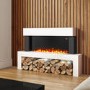 GRADE A2 - White Freestanding Electric Fireplace Suite with LED Lights - Amberglo