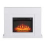 White Freestanding Electric Fireplace Suite with Realistic Log Effect - Amberglo